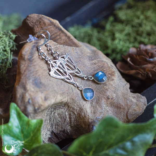 Boucles d'Oreilles "Irilmë" Labradorite facettée - Illustrations & Bijoux fantaisie ClairObscur Art