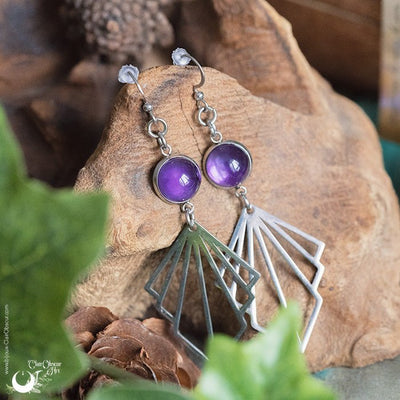 Boucles d'Oreilles "Lumia" pierre au choix - Illustrations & Bijoux fantaisie ClairObscur Art