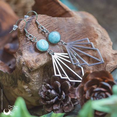 Boucles d'Oreilles "Lumia" pierre au choix - Illustrations & Bijoux fantaisie ClairObscur Art