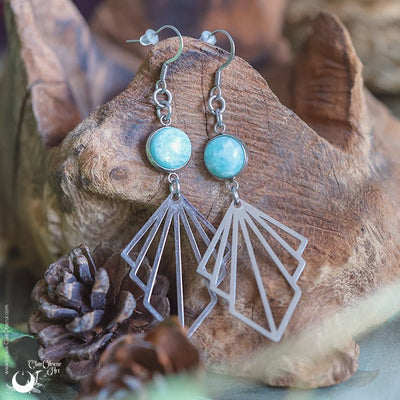 Boucles d'Oreilles "Lumia" pierre au choix - Illustrations & Bijoux fantaisie ClairObscur Art