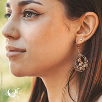 Boucles d'Oreilles "Lúmiel" pierre au choix - Illustrations & Bijoux fantaisie ClairObscur Art