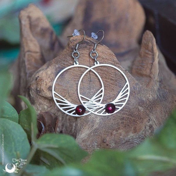 Boucles d'Oreilles "Perséïdes" pierre au choix - Illustrations & Bijoux fantaisie ClairObscur Art