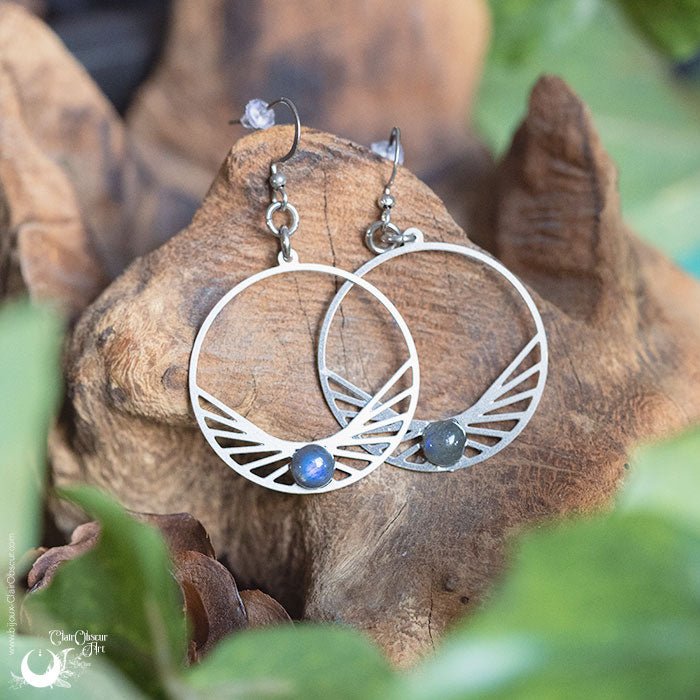 Boucles d'Oreilles "Perséïdes" pierre au choix - Illustrations & Bijoux fantaisie ClairObscur Art