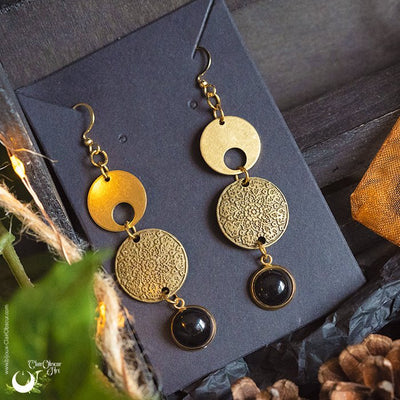 Boucles d'Oreilles "Sundala" pierre au choix - Illustrations & Bijoux fantaisie ClairObscur Art