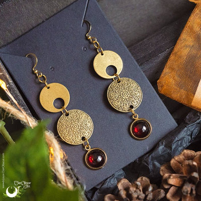 Boucles d'Oreilles "Sundala" pierre au choix - Illustrations & Bijoux fantaisie ClairObscur Art