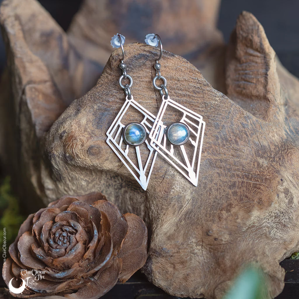 Boucles d'Oreilles "Dune" pierre au choix