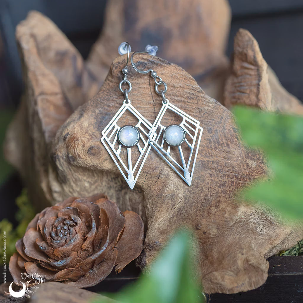 Boucles d'Oreilles "Dune" pierre au choix