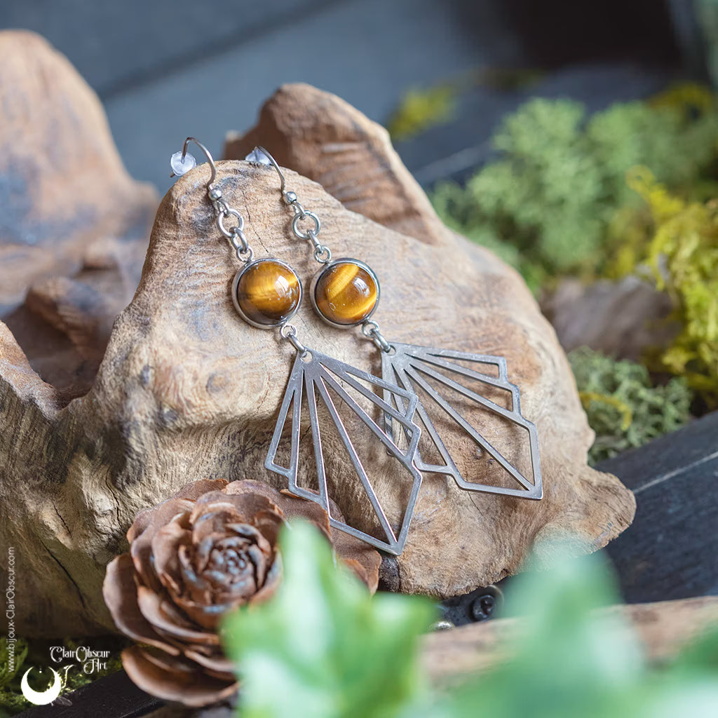 Boucles d'Oreilles "Lumia" pierre au choix