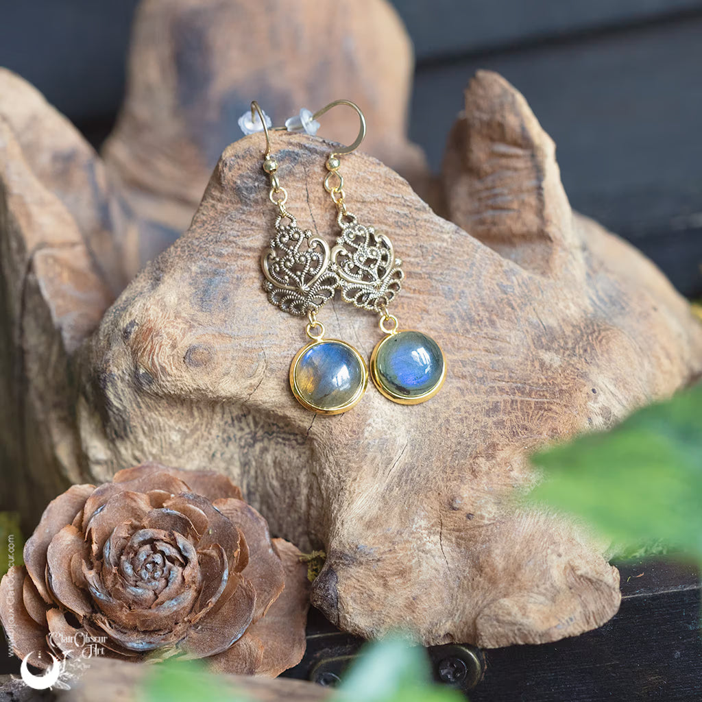 Boucles d'Oreilles "Nyrëa" pierre au choix