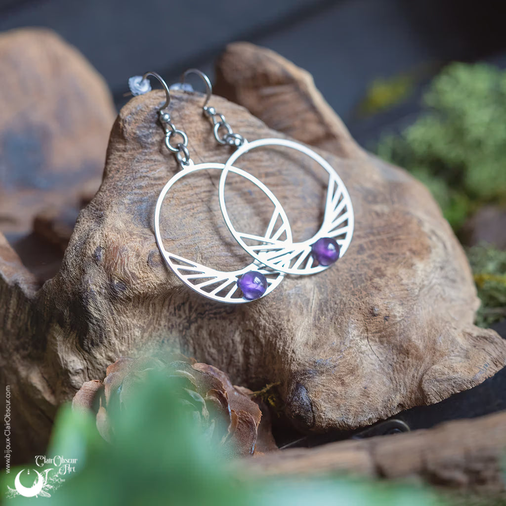 Boucles d'Oreilles "Perséïdes" pierre au choix