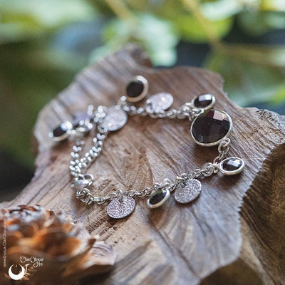 Bracelet Fantaisie Onyx, Argent 925 et acier inoxydable - Illustrations & Bijoux fantaisie ClairObscur Art