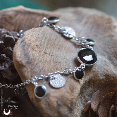 Bracelet Fantaisie Onyx, Argent 925 et acier inoxydable - Illustrations & Bijoux fantaisie ClairObscur Art