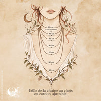 Collier mixte Feuille de Figuier & Grenat