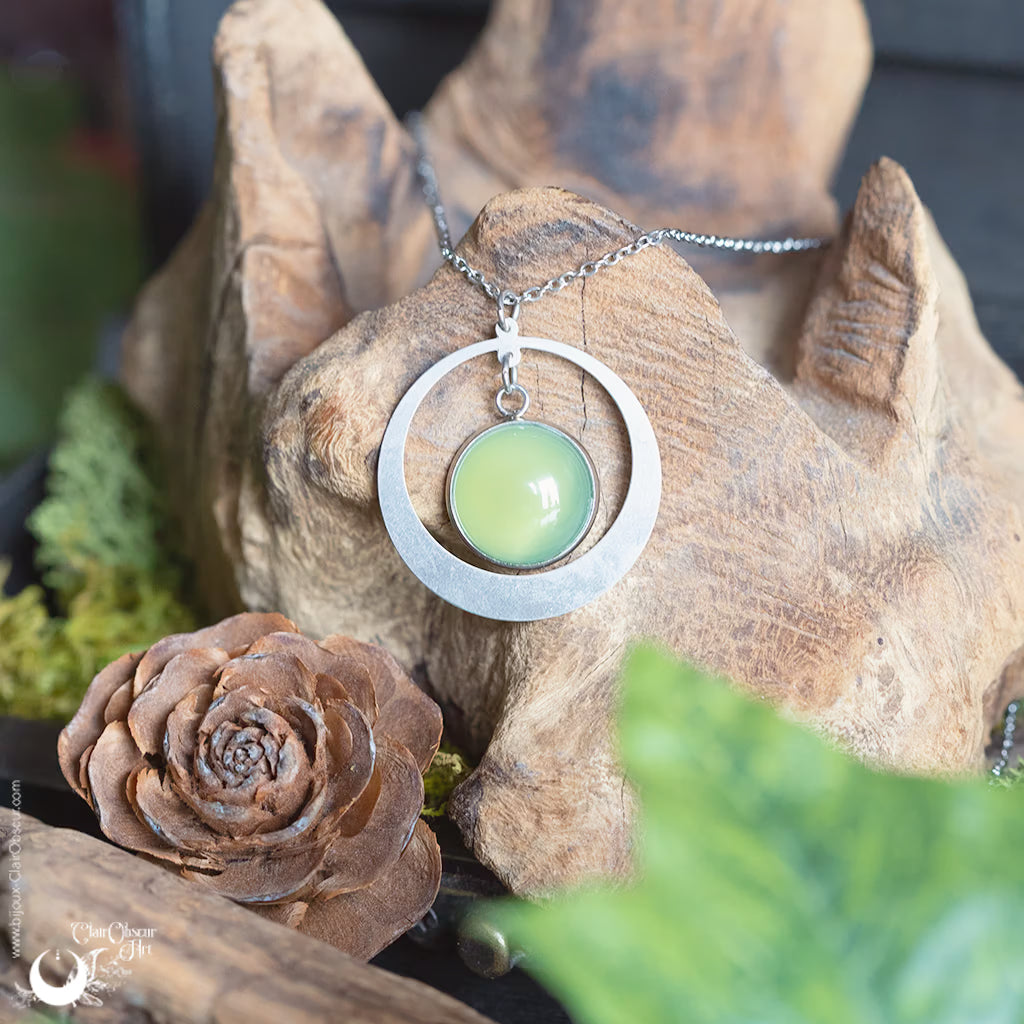 Collier Agate verte