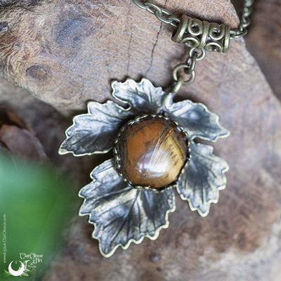 Collier "Aïna" Oeil de Tigre - Illustrations & Bijoux fantaisie ClairObscur Art