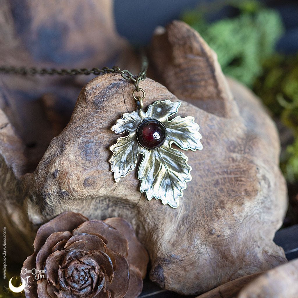 Collier "Aïna" pierre au choix - Illustrations & Bijoux fantaisie ClairObscur Art