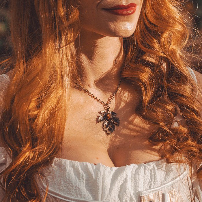 Collier "Aïna" pierre au choix - Illustrations & Bijoux fantaisie ClairObscur Art