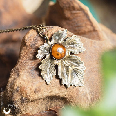 Collier "Aïna" pierre au choix - Illustrations & Bijoux fantaisie ClairObscur Art