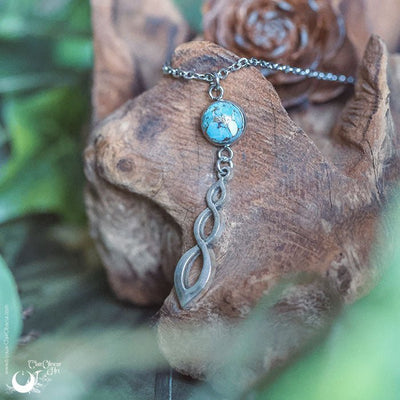 Collier "Ananta" pierre au choix - Illustrations & Bijoux fantaisie ClairObscur Art