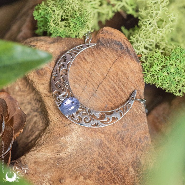 Collier "Artémis" Tanzanite - Illustrations & Bijoux fantaisie ClairObscur Art
