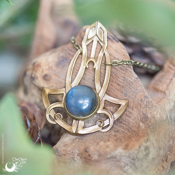 Collier "Astrea" Labradorite - Illustrations & Bijoux fantaisie ClairObscur Art