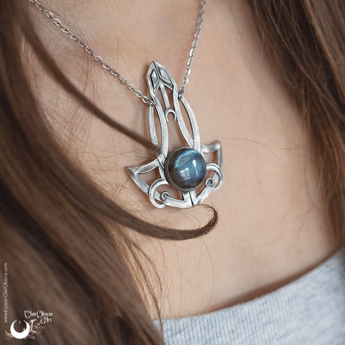 Collier "Astrea" Labradorite - Pièce unique ! - Illustrations & Bijoux fantaisie ClairObscur Art