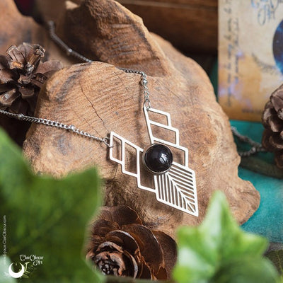 Collier "Athena" Onyx acier inoxydable - Illustrations & Bijoux fantaisie ClairObscur Art