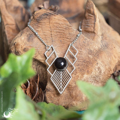 Collier "Athena" Onyx acier inoxydable - Illustrations & Bijoux fantaisie ClairObscur Art