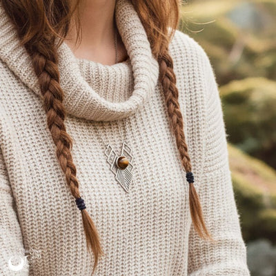 Collier "Athena" pierre au choix - Illustrations & Bijoux fantaisie ClairObscur Art