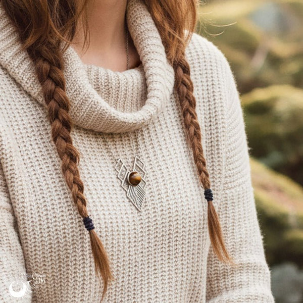 Collier "Athena" pierre au choix - Illustrations & Bijoux fantaisie ClairObscur Art