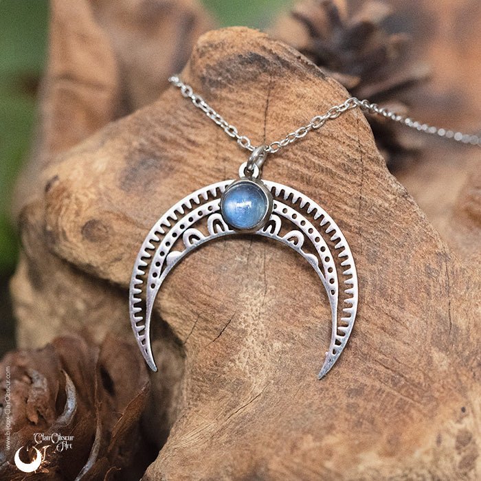 Collier "Aurora" pierre au choix - Illustrations & Bijoux fantaisie ClairObscur Art
