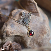 Collier "Butterfly" pierre au choix - Illustrations & Bijoux fantaisie ClairObscur Art