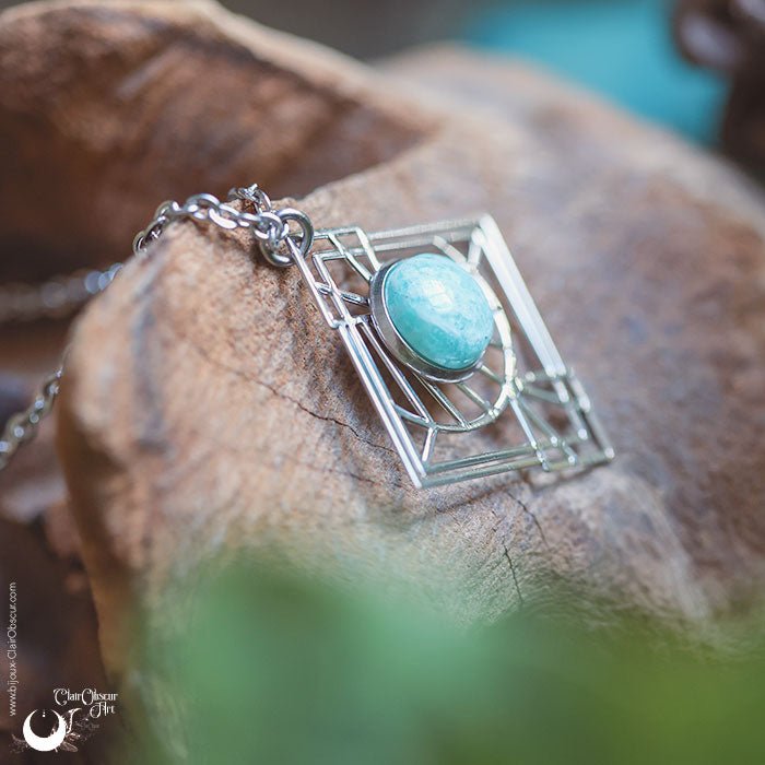 Collier "Dune" Amazonite - Illustrations & Bijoux fantaisie ClairObscur Art