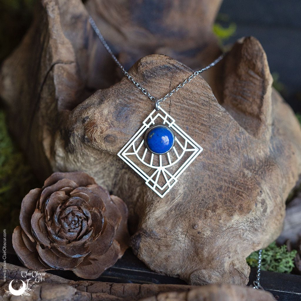 Collier "Dune" pierre au choix - Illustrations & Bijoux fantaisie ClairObscur Art