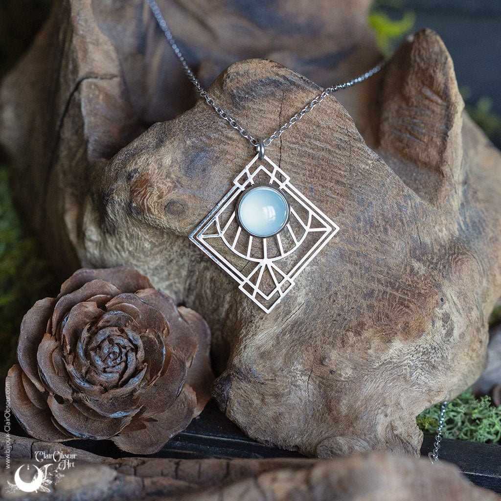 Collier "Dune" pierre au choix - Illustrations & Bijoux fantaisie ClairObscur Art