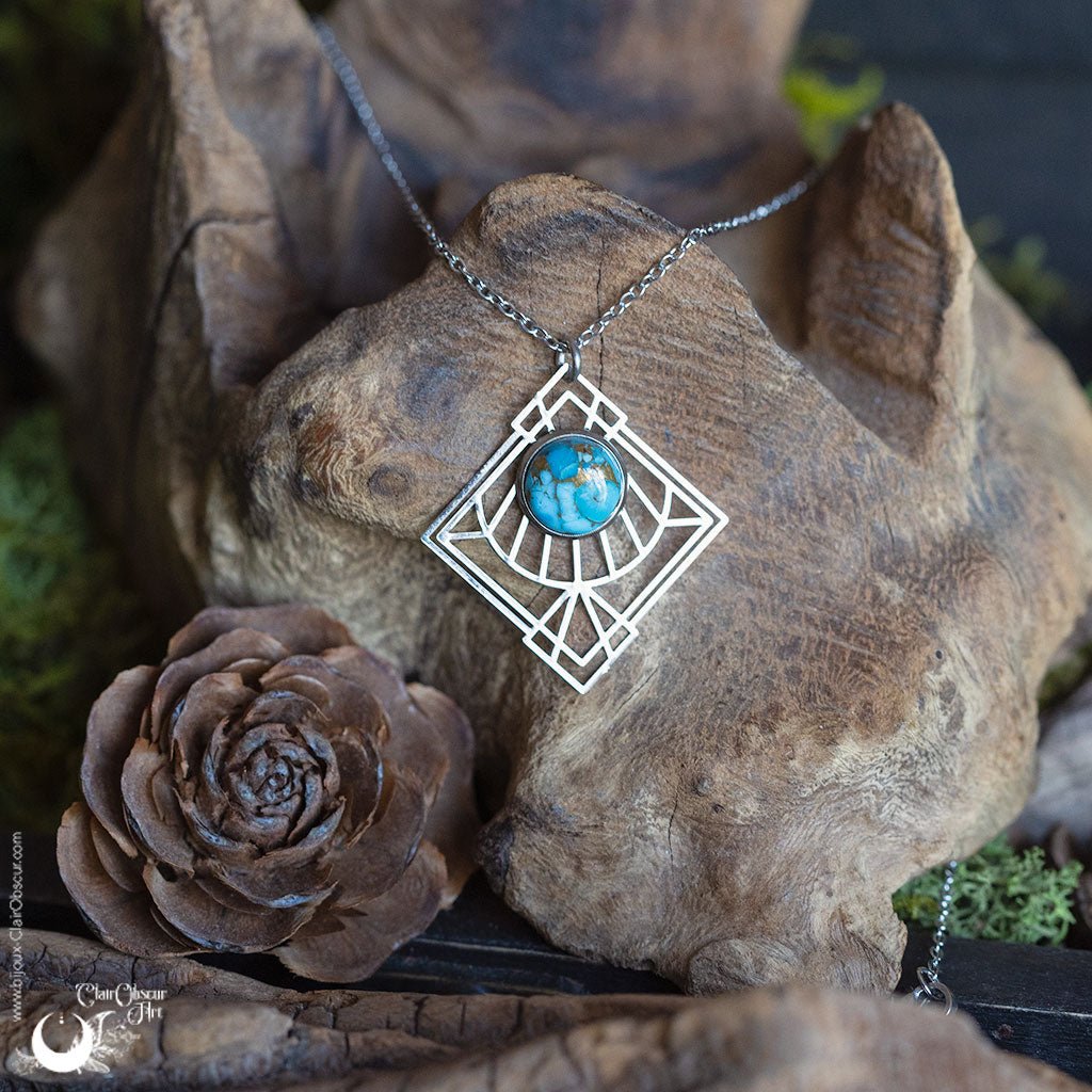 Collier "Dune" pierre au choix - Illustrations & Bijoux fantaisie ClairObscur Art