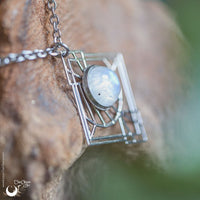 Collier "Dune" Pierre de Lune arc-en-ciel - Illustrations & Bijoux fantaisie ClairObscur Art