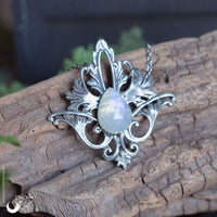 Collier Elfique "Elwing" pierre au choix - Illustrations & Bijoux fantaisie ClairObscur Art