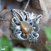 Collier Elfique "Elwing" Pierre de Soleil facettée, pièce unique - Illustrations & Bijoux fantaisie ClairObscur Art