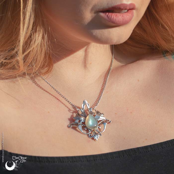 Collier Elfique "Elwing" pierre au choix