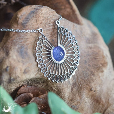 Collier fantaisie "Elendë" Tanzanite, pièce unique ! - Illustrations & Bijoux fantaisie ClairObscur Art
