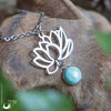 Collier Fantaisie "Fleur de Lotus" Amazonite - Illustrations & Bijoux fantaisie ClairObscur Art