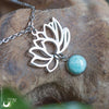 Collier Fantaisie "Fleur de Lotus" Amazonite - Illustrations & Bijoux fantaisie ClairObscur Art