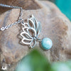 Collier Fantaisie "Fleur de Lotus" Amazonite - Illustrations & Bijoux fantaisie ClairObscur Art