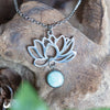 Collier Fantaisie "Fleur de Lotus" Amazonite - Illustrations & Bijoux fantaisie ClairObscur Art
