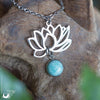 Collier Fantaisie "Fleur de Lotus" Amazonite - Illustrations & Bijoux fantaisie ClairObscur Art