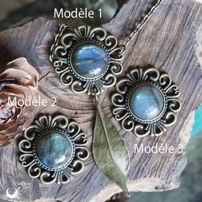 Collier Fantaisie "Gaïa" Labradorite - 3 exemplaires - Illustrations & Bijoux fantaisie ClairObscur Art