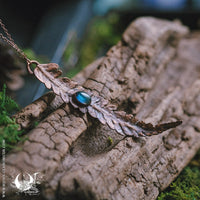 Collier Feuille de Fougère & Labradorite - Illustrations & Bijoux fantaisie ClairObscur Art