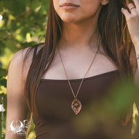 Collier Feuille de Hêtre & Ambre de la mer Baltique - Illustrations & Bijoux fantaisie ClairObscur Art