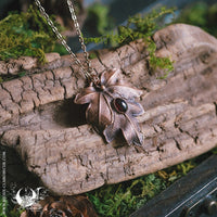 Collier Feuille d'Érable Champêtre & Grenat - Illustrations & Bijoux fantaisie ClairObscur Art
